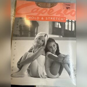 Capezio Hold & Stretch Footed Tights in Tan N14C, Large